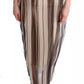 Dolce & Gabbana Beige Brown Striped Silk Sheath Dress