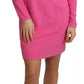 Dolce & Gabbana Pink Plunging Bodycon Sheath Mini Rayon Dress