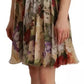 Dolce & Gabbana Beige Floral Sleeveless Round Neck Mini Dress