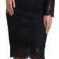 Dolce & Gabbana Black Nylon Lace Embellished Sheath Dress