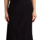 Dolce & Gabbana Black Silk Stretch Strapless Sheath Midi Dress