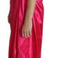 Dolce & Gabbana Fuchsia Fitted Cut One Shoulder Midi Dress