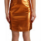 Dolce & Gabbana Metallic Orange Sleeveless Sheath Dress