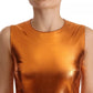 Dolce & Gabbana Metallic Orange Sleeveless Sheath Dress