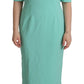 Dolce & Gabbana Mint Green Sheath Square Neckline Midi Dress