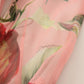 Dolce & Gabbana Pink Silk Floral Print Layered Maxi Dress