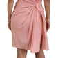 Dolce & Gabbana Pink Silk Stretch Strapless Sheath Dress