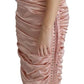 Dolce & Gabbana Pink Spaghetti Strap Bodycon Midi Dress