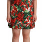 Dolce & Gabbana Red Green Portofino-Print Poplin Midi Dress