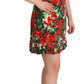 Dolce & Gabbana Red Green Portofino-Print Poplin Midi Dress