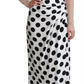 Dolce & Gabbana White Polka Dots Crystal One Shoulder Dress