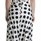 Dolce & Gabbana White Polka Dots Crystal One Shoulder Dress