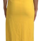 Dolce & Gabbana Yellow One Shoulder Side Slit Midi Dress