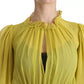 Dolce & Gabbana Yellow Shift A-line Silk Gown Dress