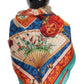 Dolce & Gabbana Multicolor Fans Dragon Nylon Shawl Wrap Scarf