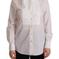 Dolce & Gabbana White Cotton Collared Long Sleeves Formal Shirt Top