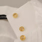 Dolce & Gabbana White Cotton Collared Long Sleeves Formal Shirt Top