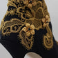 Dolce & Gabbana Black Gold Embroidery Slip On Boots Shoes