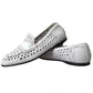 Dolce & Gabbana White Woven Leather Men Slip On Loafers Shoes