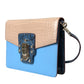 Dolce & Gabbana Blue Beige Exotic Leather LUCIA Crossbody Purse Bag