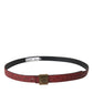 Dolce & Gabbana Brown Leather Square Metal Buckle Belt