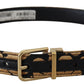 Dolce & Gabbana Multicolor Jacquard Leather Logo Buckle Belt