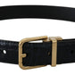 Dolce & Gabbana Black Exotic Leather Gold Metal Buckle Belt