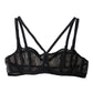 Dolce & Gabbana Black Floral Lace Nylon Balconcino Bra Underwear