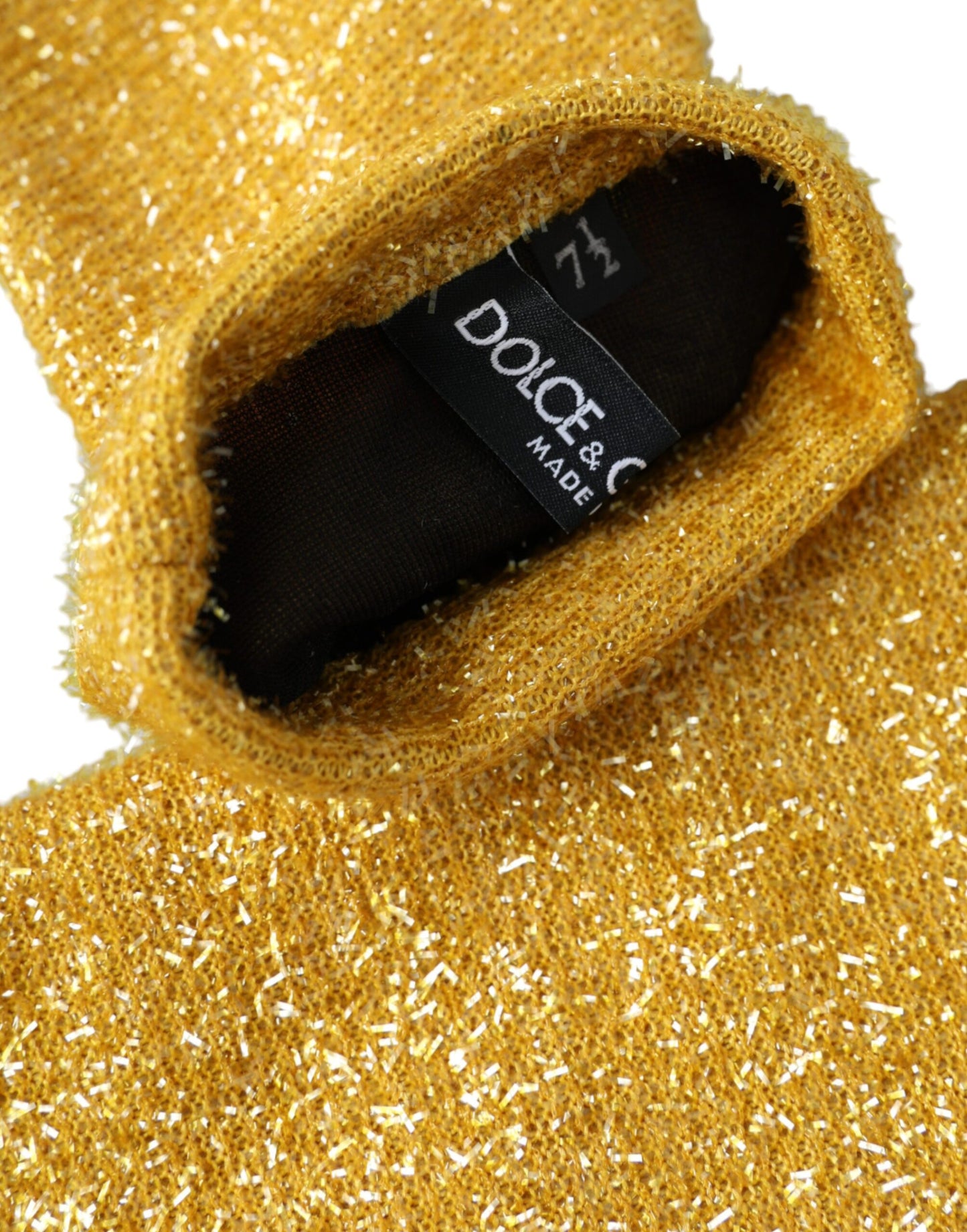 Dolce & Gabbana Gold Lurex Fantasia Mid Arm Length Gloves