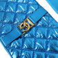 Dolce & Gabbana Blue Leather Quilted Mid Arm Length Gloves