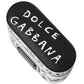 Dolce & Gabbana Black White Leather Scribble Embossed Logo Airpods Case