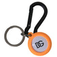 Dolce & Gabbana Orange Rubber DG Logo Round Brass Metal Keyring Keychain