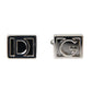 Dolce & Gabbana Silver Plated Metal Brass DG Logo Pin Cufflinks