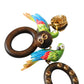 Dolce & Gabbana Multicolor Parrot Wood Brass Crystal Embellished Earrings Womens Earrings
