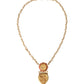 Dolce & Gabbana Gold BrassChain Sacred Heart Rose Crystal Charm Necklace