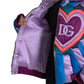 Dolce & Gabbana Multicolor Heart Logo Hooded Puffer Jacket