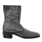 Dolce & Gabbana Black Rhinestone Crystal Chelsea Boots Shoes