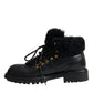 Dolce & Gabbana Black Leather Bernini Shearling Boots Shoes