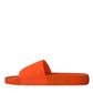 Dolce & Gabbana Orange Rubber Slides Sandals Beachwear Shoes