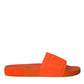 Dolce & Gabbana Orange Rubber Slides Sandals Beachwear Shoes