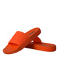 Dolce & Gabbana Orange Rubber Slides Sandals Beachwear Shoes