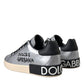 Dolce & Gabbana Silver Portofino Calf Leather Sneakers Men Shoes