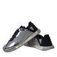 Dolce & Gabbana Silver Black Nylon NS1 Low Top Sneakers Men Shoes