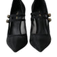 Dolce & Gabbana Black Mesh Mary Janes Heels Pumps Shoes