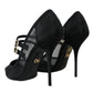 Dolce & Gabbana Black Mesh Mary Janes Heels Pumps Shoes