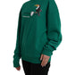 Philippe Model Green Cotton Logo Print Long Sleeves Pullover Sweater