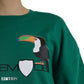 Philippe Model Green Cotton Logo Print Long Sleeves Pullover Sweater