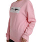 Philippe Model Pink Cotton Logo Print Long Sleeves Pullover Sweater