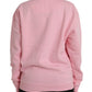 Philippe Model Pink Cotton Logo Print Long Sleeves Pullover Sweater