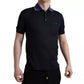 Dolce & Gabbana Polo Navy Blue Collared Silk Men T-shirt